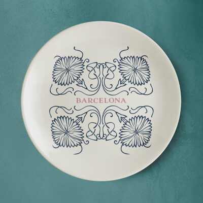 Plato redondo "Floral Barcelona"