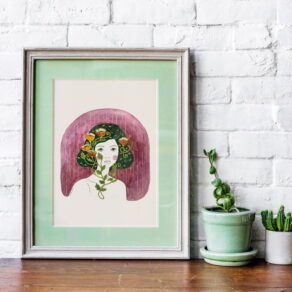 Lámina 'Musa y flores'