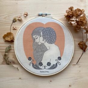 Bastidor ilustrado “Beso”