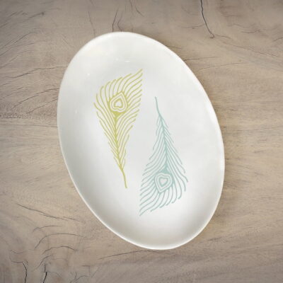 Plato ovalado "Plumas"