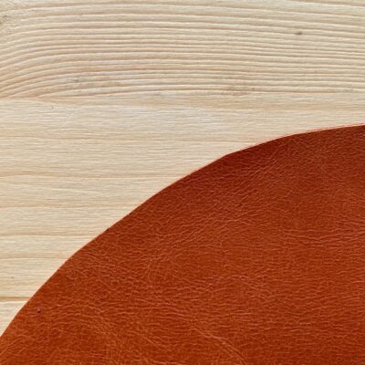 Detalle de mousepad / Alfombrilla de ratón en piel - Vida Corazón - Color Naranja