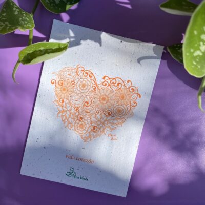 Bonaeva - PAPEL DE SEMILLA impresa A6 DISEÑO 04 - Vida Corazón