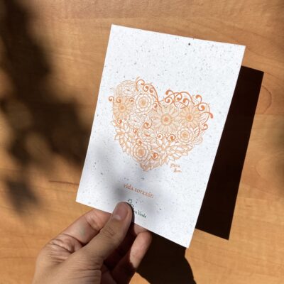 Bonaeva - PAPEL DE SEMILLA impresa A6 - Vida Corazón