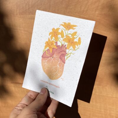 Bona Eva - Tarjeta semillas A6 - Corazon Apasionado