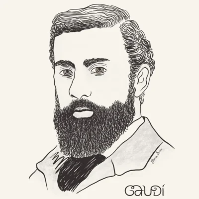 Retrato de Antoni Gaudí por Clau Vidal para Bona Eva