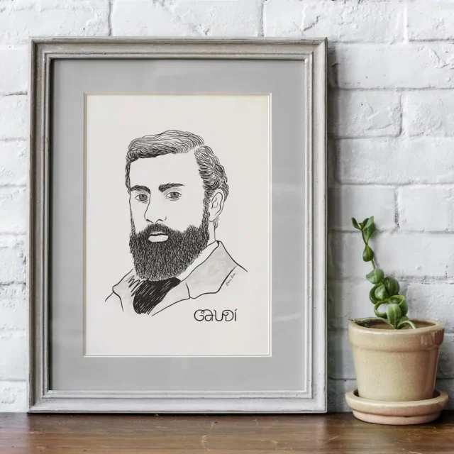 Retrato de Antoni Gaudí por Clau Vidal para Bona Eva