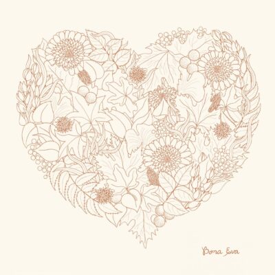 Detalle Ilustración Bona Eva - Corazón de Otoño
