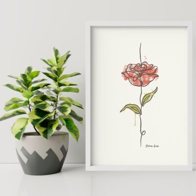Lámina decorativa Rosa Roja - Bona Eva