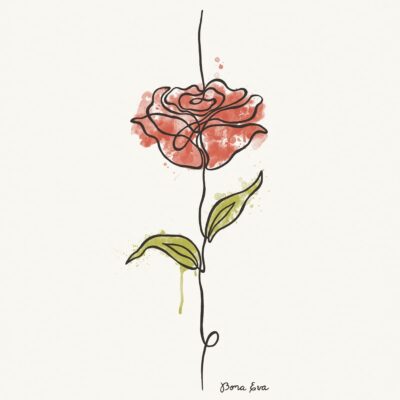 Lámina decorativa Rosa Roja - Bona Eva