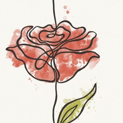 Lámina decorativa Rosa Roja - Bona Eva